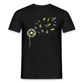 Pusteblume Ornithologe Vogel Geschenk Sittich - Männer T-Shirt - Schwarz - Vorne - AI Model Male 178 light (178cm)