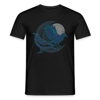 Pleine Lune Occulte Oiseau Corneille Cadeau Corbeau Corbeau - T-shirt homme - noir - Devant - AI Model Male 178 light (178cm)