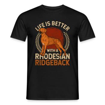 La vie est meilleure avec un Rhodesian Ridgeback - T-shirt homme - noir - Devant - AI Model Male 178 light (178cm)