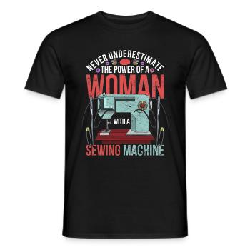 Ne sous-estimez jamais le pouvoir d’une couturière - T-shirt homme - noir - Devant - AI Model Male 178 light (178cm)