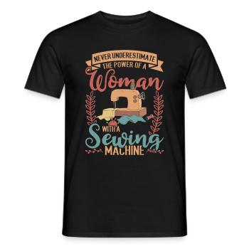 Seamstress Sewing Machine Women Gift Funny Sewing - Men's T-Shirt - black - Front - AI Model Male 178 light (178cm)