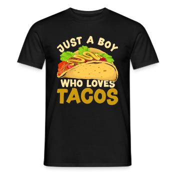 Taco cadeau mexicain pour garçons de restauration rapide - T-shirt homme - noir - Devant - AI Model Male 178 light (178cm)