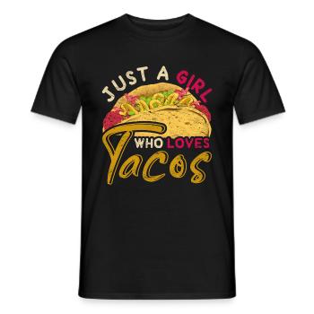 Juste une fille qui aime les tacos, la restauration rapide, les tacos - T-shirt homme - noir - Devant - AI Model Male 178 light (178cm)