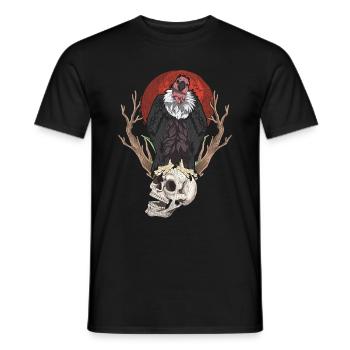 Totenkopf Greifvogel Tier Geschenk Vollmond Geier - Männer T-Shirt - Schwarz - Vorne - AI Model Male 178 light (178cm)