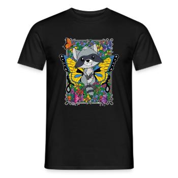 Insekt Wald Tier Geschenk Schmetterling Waschbär - Männer T-Shirt - Schwarz - Vorne - AI Model Male 178 light (178cm)