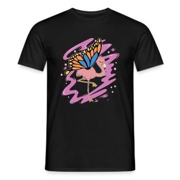 Exotisches Tier Geschenk Schmetterling Flamingo - Männer T-Shirt - Schwarz - Vorne - AI Model Male 178 light (178cm)
