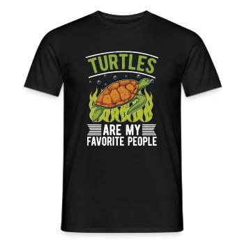 Schildkröten sind meine liebsten Menschen Tier - Männer T-Shirt - Schwarz - Vorne - AI Model Male 178 light (178cm)