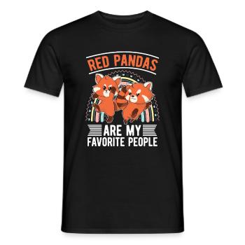 Cadeau animal chinois drôle de panda roux - T-shirt homme - noir - Devant - AI Model Male 178 light (178cm)