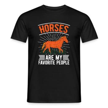 Horses are my dearest people Riding Horse - Men's T-Shirt - black - Front - AI Model Male 178 light (178cm)