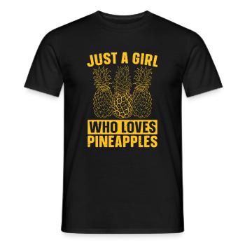 Just a girl who loves pineapple fruit pineapple - Men's T-Shirt - black - Front - AI Model Male 178 light (178cm)