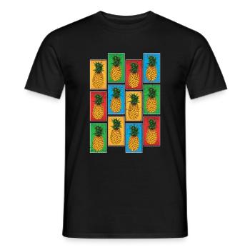 Fruits tropicaux Fruit Cadeau Pop Art Ananas - T-shirt homme - noir - Devant - AI Model Male 178 light (178cm)
