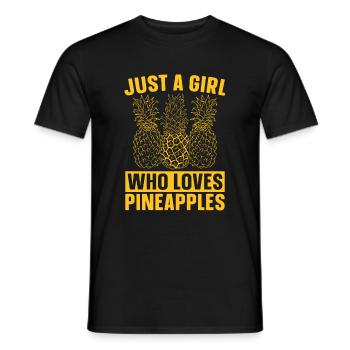 Tropical Fruit Fruit Girl Gift Pineapple - Men's T-Shirt - black - Front - AI Model Male 178 light (178cm)