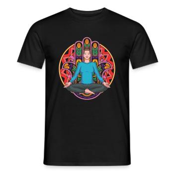 Colorful Mandala Yogi Gift Yoga - Men's T-Shirt - black - Front - AI Model Male 178 light (178cm)