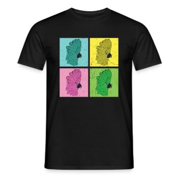 Papagei Vogelliebhaber Geschenk Pop Art Kakadu - Männer T-Shirt - Schwarz - Vorne - AI Model Male 178 light (178cm)