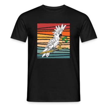 Retro Parrot Bird Gift Bird Lover Cockatoo - Men's T-Shirt - black - Front - AI Model Male 178 light (178cm)