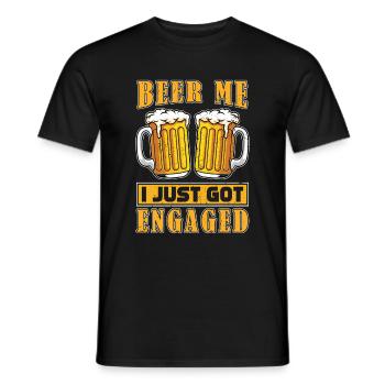 Give me beer I just got engaged Engagement - Men's T-Shirt - black - Front - AI Model Male 178 light (178cm)