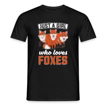Forest Dweller Girl Gift Woodland Animal Fox - Men's T-Shirt - black - Front - AI Model Male 178 light (178cm)