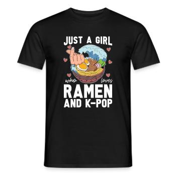 Koreanische Pop Musik Ramen Mädchen Geschenk K Pop - Männer T-Shirt - Schwarz - Vorne - AI Model Male 178 light (178cm)
