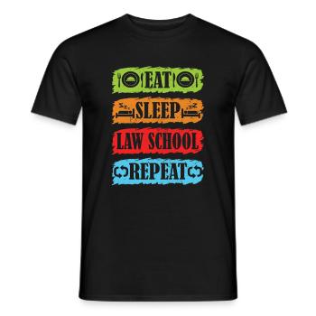 Eating, sleeping, law studies, repeating lawyer - Men's T-Shirt - black - Front - AI Model Male 178 light (178cm)