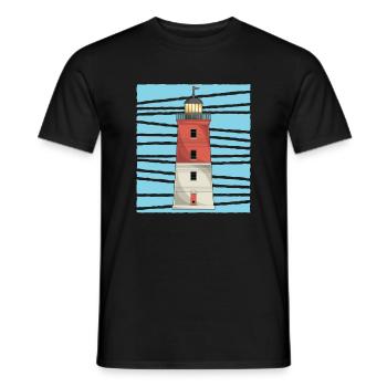 Phare de mer amant cadeau phare - T-shirt homme - noir - Devant - AI Model Male 178 light (178cm)