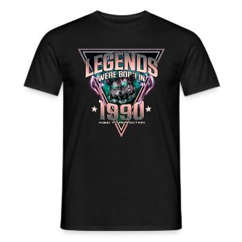 Legenden wurden 1990 geboren - Männer T-Shirt - Schwarz - Vorne - AI Model Male 178 light (178cm)