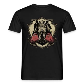 Nashorn Boxer MMA Logo - Männer T-Shirt - Schwarz - Vorne - AI Model Male 178 light (178cm)