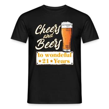 Cheers and Beers to wonderful 21 Years - Männer T-Shirt - Schwarz - Vorne - AI Model Male 178 light (178cm)