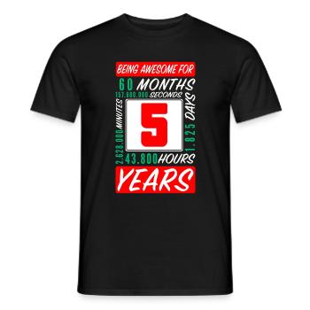 Children 5 Years Birthday Months Hours - Men's T-Shirt - black - Front - AI Model Male 178 light (178cm)