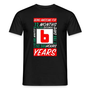 Enfants 6 Années Anniversaire Mois Heures - T-shirt homme - noir - Devant - AI Model Male 178 light (178cm)