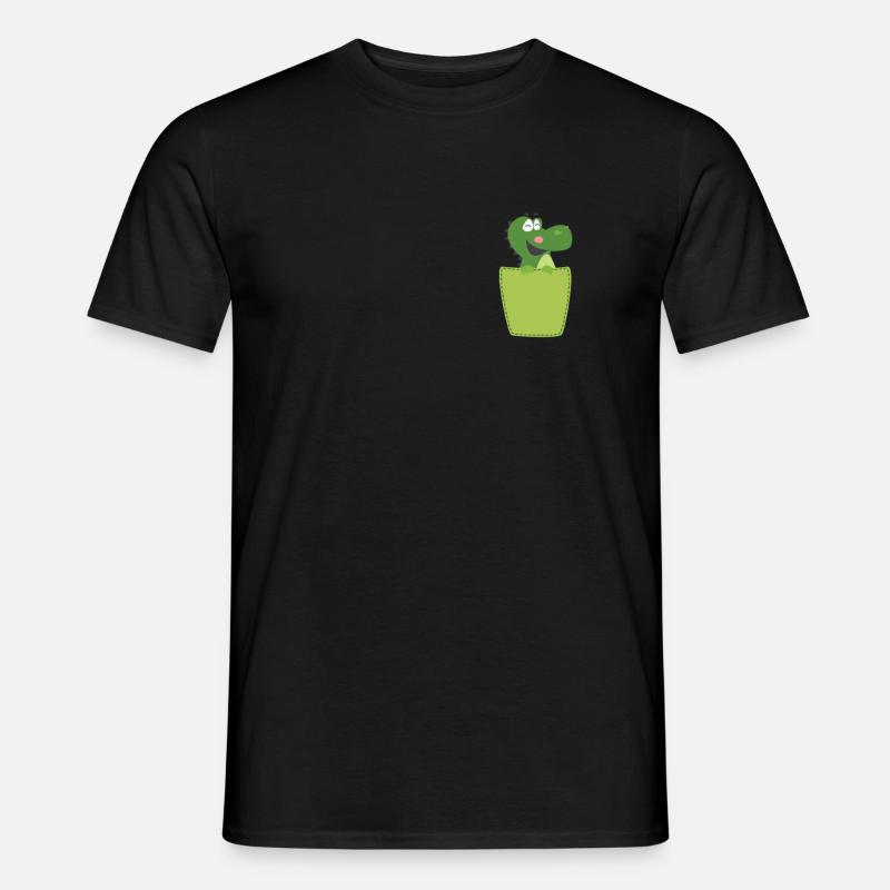 Krokodil in Brusttasche - Männer T-Shirt - Schwarz