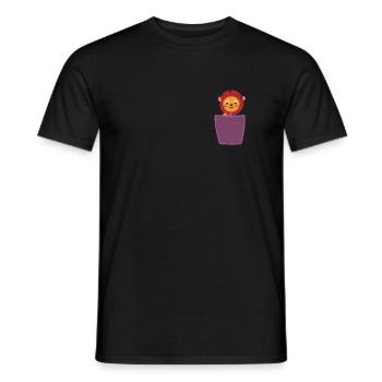 Lion dans la poitrine Chat de poche - T-shirt homme - noir - Devant - AI Model Male 178 light (178cm)