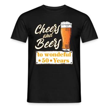 Cheers and Beers to wonderful 50 Years - Men's T-Shirt - black - Front - AI Model Male 178 light (178cm)