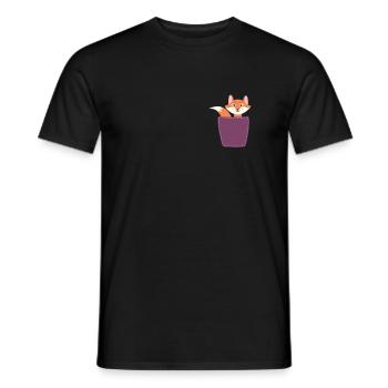 Renard dans la poche poitrine - T-shirt homme - noir - Devant - AI Model Male 178 light (178cm)