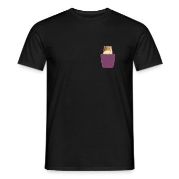 Hamster in Brusttasche Nager in Tasche - Männer T-Shirt - Schwarz - Vorne - AI Model Male 178 light (178cm)