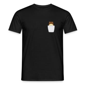 Hamster dans la poche de poitrine - T-shirt homme - noir - Devant - AI Model Male 178 light (178cm)