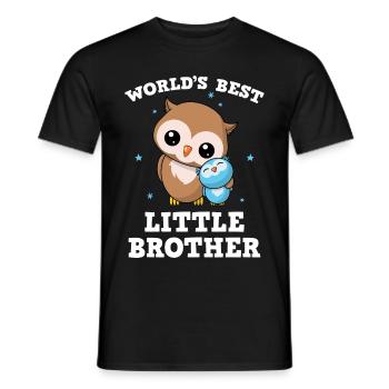 World's Best Little Brother - Kleiner Bruder Eulen - Männer T-Shirt - Schwarz - Vorne - AI Model Male 178 light (178cm)