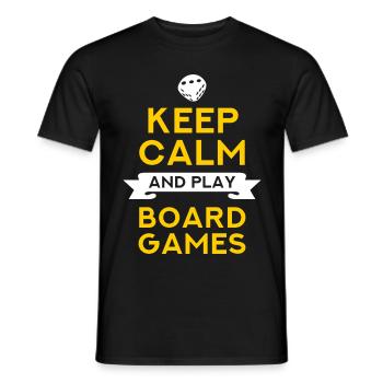 Keep Calm And Play Board Games - board games fan - Men's T-Shirt - black - Front - AI Model Male 178 light (178cm)