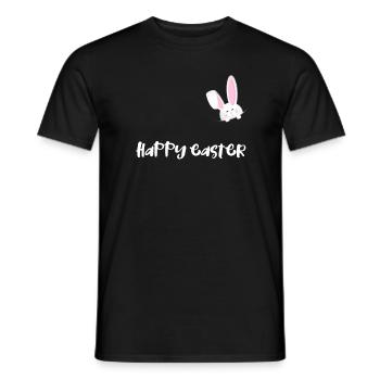Happy Easter Happy Easter rabbit in pocket - Men's T-Shirt - black - Front - AI Model Male 178 light (178cm)