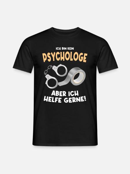 Kein Psychologe Psychologie Tape Handschellen - Männer T-Shirt - Schwarz