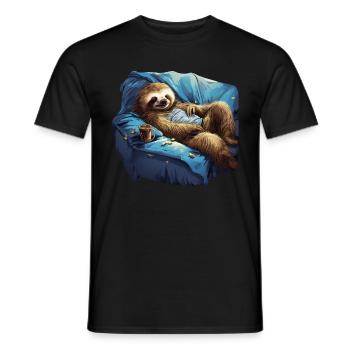 Relaxed Sloth - Funny Sloth on the S - Men's T-Shirt - black - Front - AI Model Male 178 light (178cm)