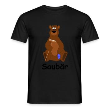 Bär Sauber Geschenk Geschenkidee Sport Lappen - Männer T-Shirt - Schwarz - Vorne - AI Model Male 178 light (178cm)