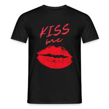 Kiss me - Männer T-Shirt - Schwarz - Vorne - AI Model Male 178 light (178cm)