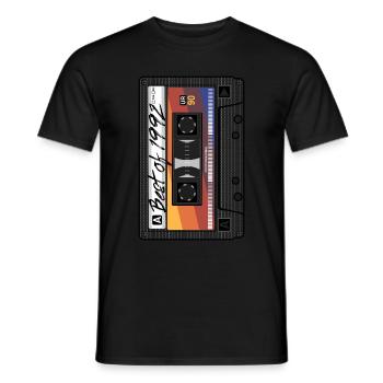 Best Of 1992 Mixtape Cassette 90s Party Mix - Men's T-Shirt - black - Front - AI Model Male 178 light (178cm)