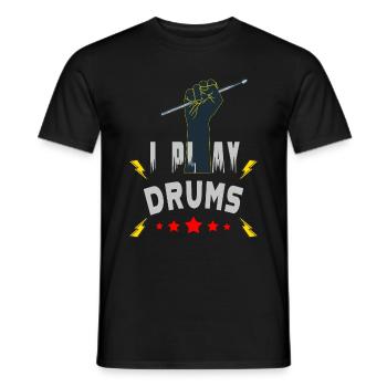 Je joue de la batterie - T-shirt homme - noir - Devant - AI Model Male 178 light (178cm)