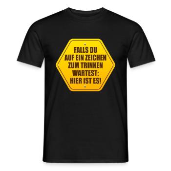 Zeichen Zum Trinken Saufshirt Mallorca Saufen Bier - Männer T-Shirt - Schwarz - Vorne - AI Model Male 178 light (178cm)