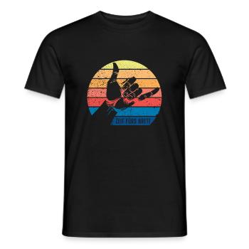 Surfer Zeit Fürs Brett Surfbrett Shaka Windsurfer - Männer T-Shirt - Schwarz - Vorne - AI Model Male 178 light (178cm)