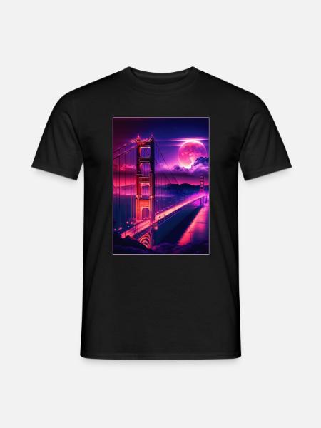 San Francisco Vaporwave Aesthetic Retro Style Art - Männer T-Shirt - Schwarz