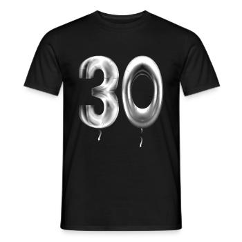 30e anniversaire ballons d’anniversaire 30 ans - T-shirt homme - noir - Devant - AI Model Male 178 light (178cm)