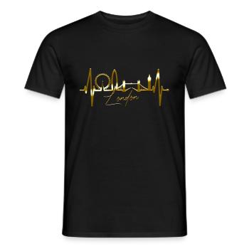 London Heartbeat Skyline England Fan UK Heart Love - Men's T-Shirt - black - Front - AI Model Male 178 light (178cm)