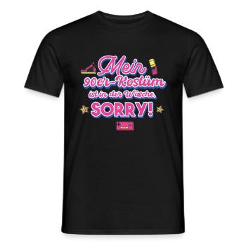 90er Jahre Kostüm Ist In Der Wäsche 90s Party 90er - Männer T-Shirt - Schwarz - Vorne - AI Model Male 178 light (178cm)